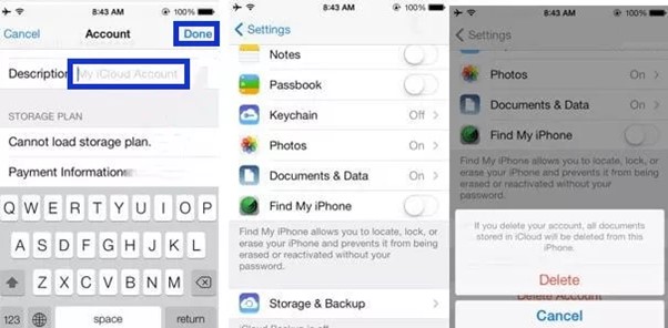 delete iCloud description | disable Find My iPhone without Password