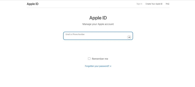 Reset the Apple ID Password Step 2