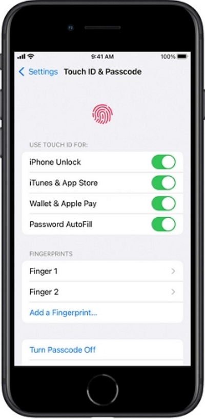 unlock iPhone with Touch ID | reset apple id password