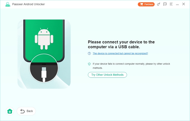 connect Android phone | Passixer Android Unlocker User Guide