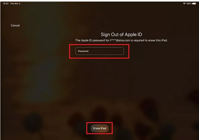 Apple IDを入力してiPadを消去する | iTunesの復元なしでiPadのロック画面をバイパスする
