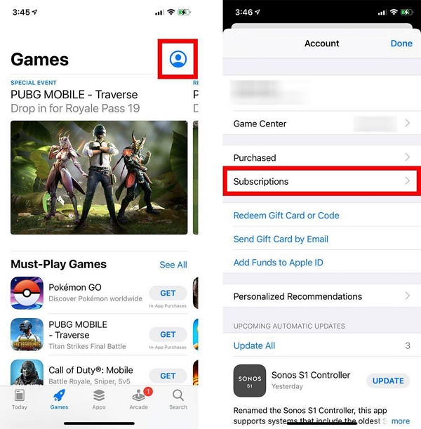 Tap on Subscriptions | Remove iCloud From iPhone Without Password