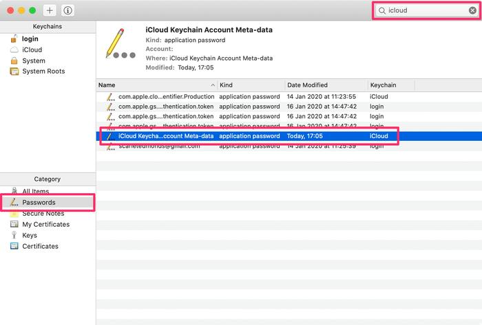 Check iTunes Backup Encrypted Password Via Keychain step 1