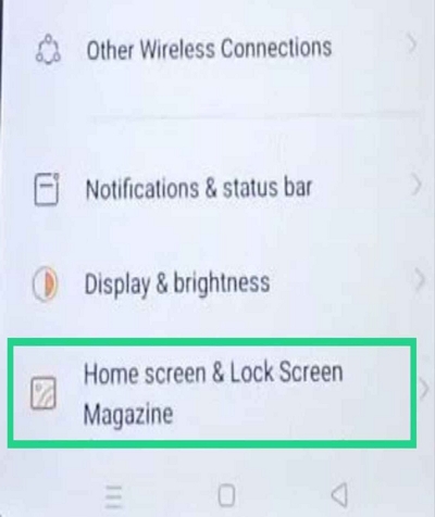 Unlock Android home screen loyout in Realme Step 1