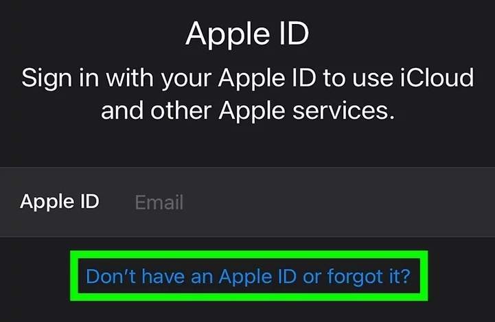 Apple IDをお持ちでない、または忘れた場合 | アカウントがこのストアにありませんをタップします