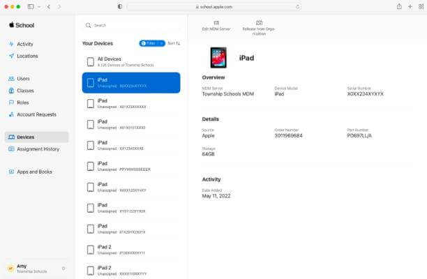 Via Apple School Manager | Delete Device Management on School iPad