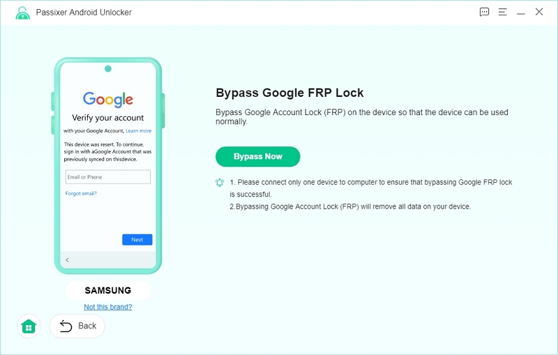 Passixer Android Unlocker 3 | samsung FRP reset firmware file