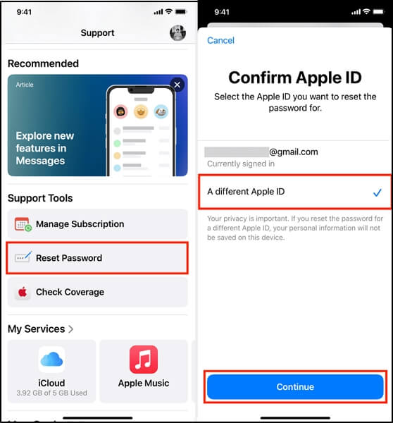 Appleサポートアプリを開く | Apple IDのロックを解除