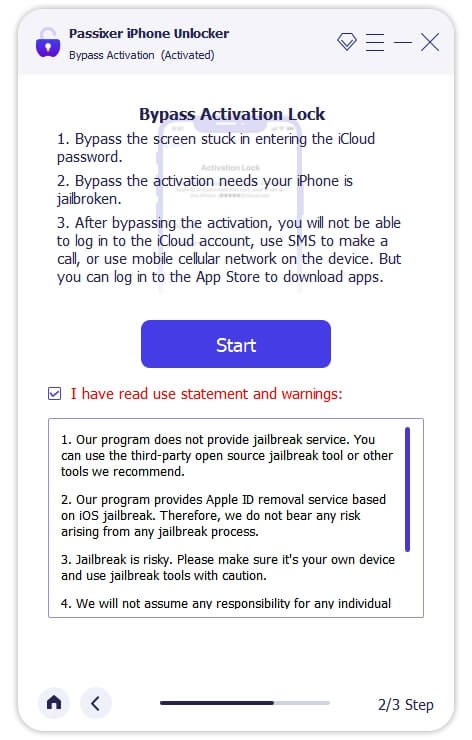 Passixer iPhoneロック解除ステップ3｜Apple IDなしでiPadのアクティベーションロックをバイパスする
