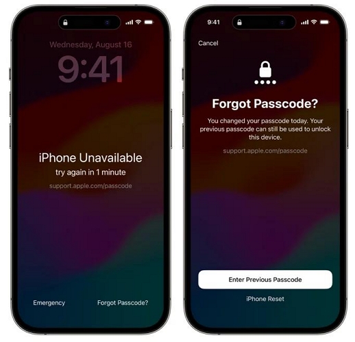 tap iPhone Reset | You Can Try Your Passcode Again in Null