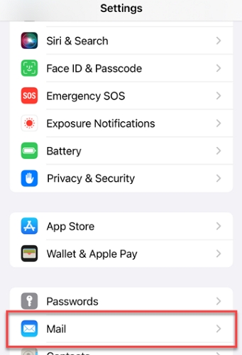 choose Mail | Bypass Parental Controls on iPhone