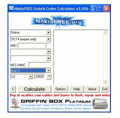 NokiaFREE Unlock Code Calculator