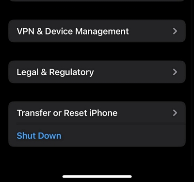 Reset iPhone Settings step 2