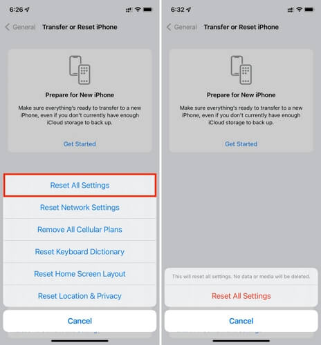 reset iPhone settings | Turn Off Passcode Is Greyed Out on iPhone/iPad