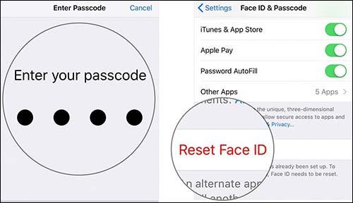 Face ID をリセット | Face ID を有効にするにはパスコードが必要です