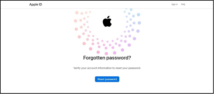 「パスワードのリセット | Apple IDなしでiPhoneのパスコードを解除」をクリック