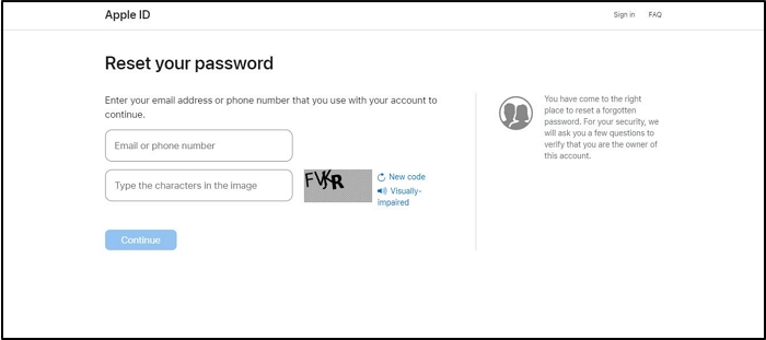 enter Apple ID account name | Unlock iPhone Passcode Without Apple ID