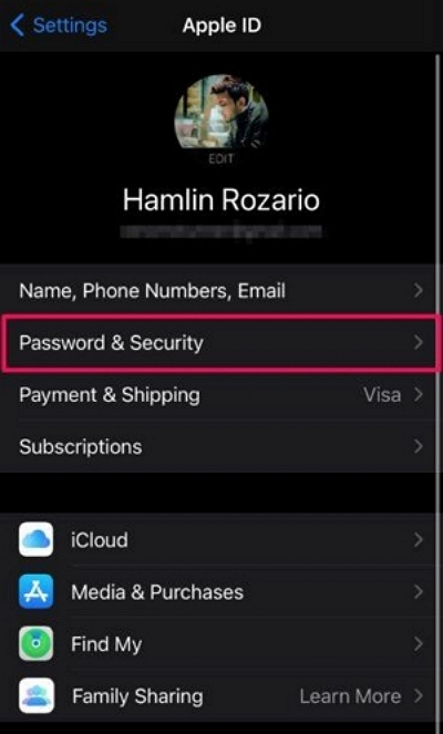 Password and Security | Remove iCloud From iPhone Without Password