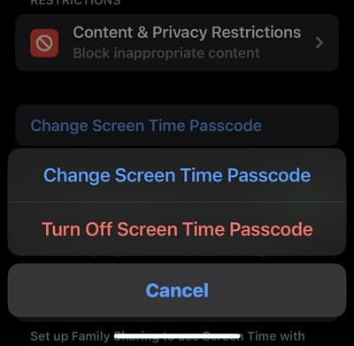 Choose Change Screen Time Passcode | Reset iPhone Without Screen Time Passcode
