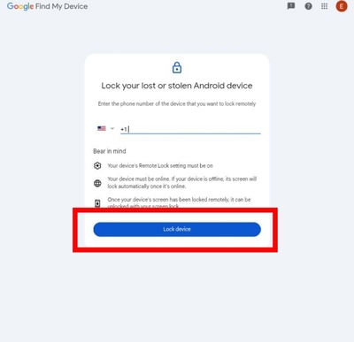 Fix Enter Pin to Unlock Not Working using Google Find My step 3