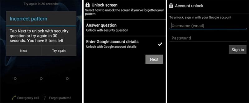 Unlock Android Pattern Lock without Factory Reset