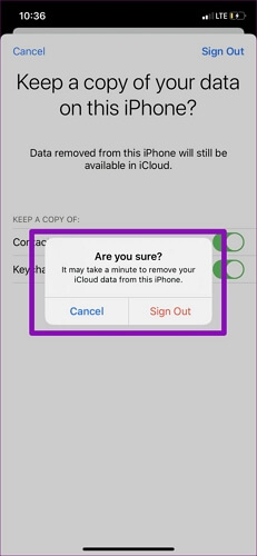 tap Sign Out in Settings | Apple ID Account Details Unavailable