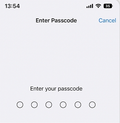 Tap your screen passcode | Turn Off iPhone Lock Screen