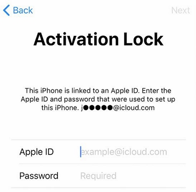 正しい Apple ID をリクエスト | この iPad のロック解除に Apple ID は使用できません