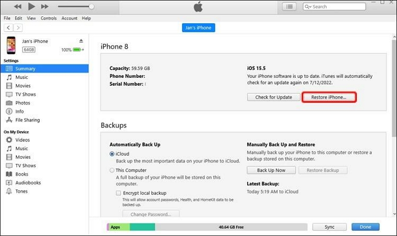 Plug into iTunes | Unlock iPad Without Apple ID
