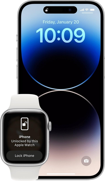 Apple Watch を使用して iPhone のロックを解除する | Apple Watch を使用して iPhone のロックを解除する