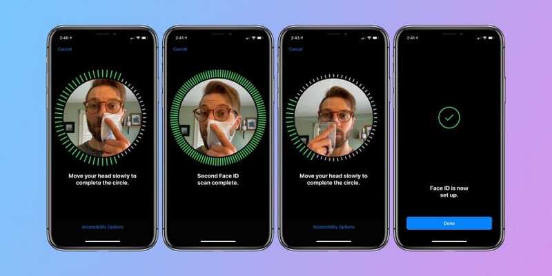Face ID 2 で iPhone のロックを解除 | iPhone 画面をロックおよびロック解除する方法