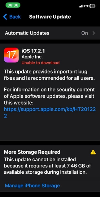 iOSを最新にアップデート | iPhoneパスコードの期限切れ無効