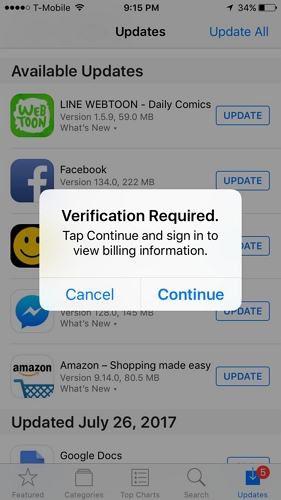 sign in to view billing information | Verification Required for Apps on App Store